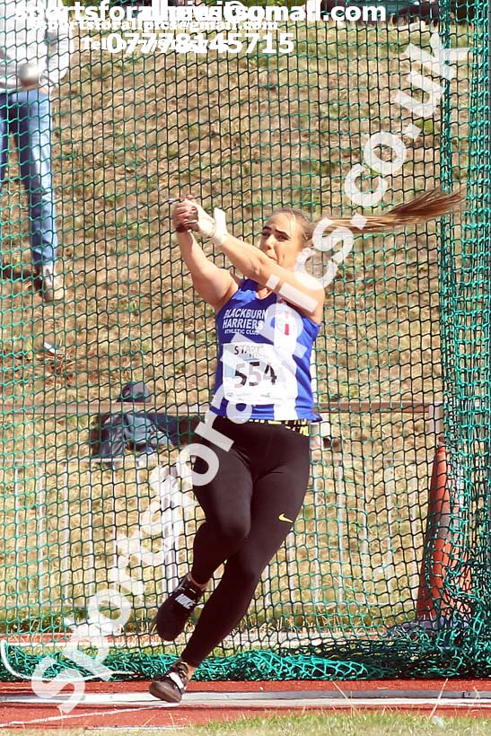 Womens under-17s hammer, 2018 Northern Under-17s/U-15s/U-13s Champs., Wavertree Athletics Centre, Liverpool. Photo: David T. Hewitson/Sports for All Pics